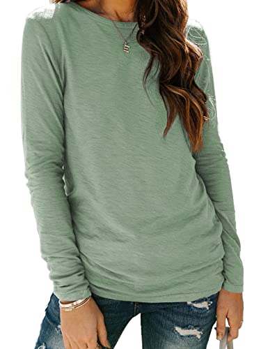 AUTOMET Womens Long Sleeve Tops Fall T Shirts Crewneck 2023 Tunic Tops Fitted Shirts Basic Tee