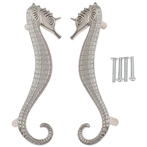 lychee Pull Handle Alloy Seahorse Shaped Cabinet Knobs Cupboard Drawer Decorative with Screw