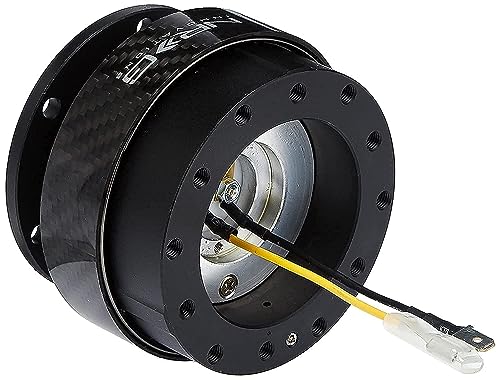 NRG Innovations NRG-SRK-200CF Gen 2.0 Steering Wheel Quick Release Kit,Black Body, Black Carbon Fiber Ring, 6x70mm & 6x74mm Bolt Pattern