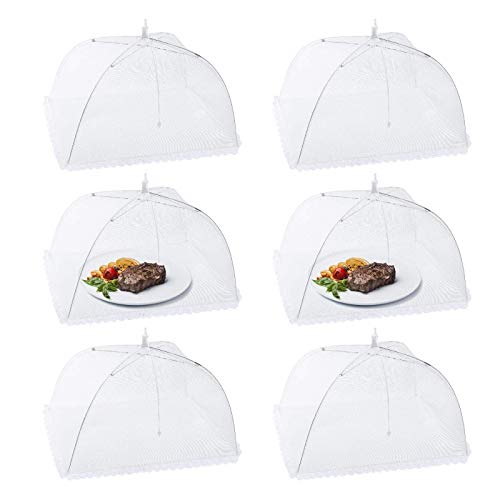 Homealexa 6 Pack 17' Mesh Food Covers, Outdoor Pop-Up Food Screen for Camping/Picnic/BBQ/Parties, Reusable Food Protector Tent Keeping Out Flies Bugs