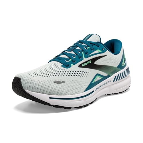 Brooks Men’s Adrenaline GTS 23 Supportive Running Shoe - Blue/Moroccan/Spring Bud - 9.5 Medium