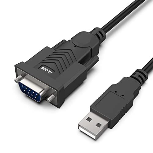 BENFEI USB to Serial Adapter, USB to RS-232 Male (9-pin) DB9 Serial Cable, Prolific Chipset, Windows 11/10/8.1/8/7, Mac OS X 10.6 and Above, 1.8M（Not VGA）