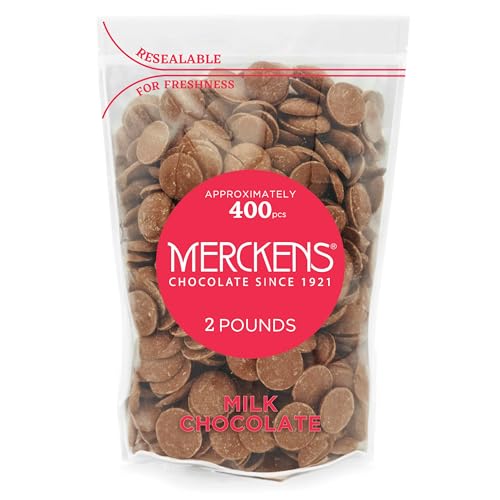 Chocolate Melts Melting Chocolate Candy Melts Merckens Chocolate Melting Wafers Bulk Chocolate Bag Candy Melts Milk Chocolate Chips for Dipping, Chocolate Fountain Melting Chocolate Milk, Deserts, Baking And More (Milk, 2 Pound)