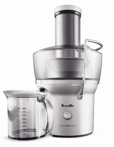 Breville Juice Fountain Compact Juicer, Silver, BJE200XL, 10' x 10.5' x 16'