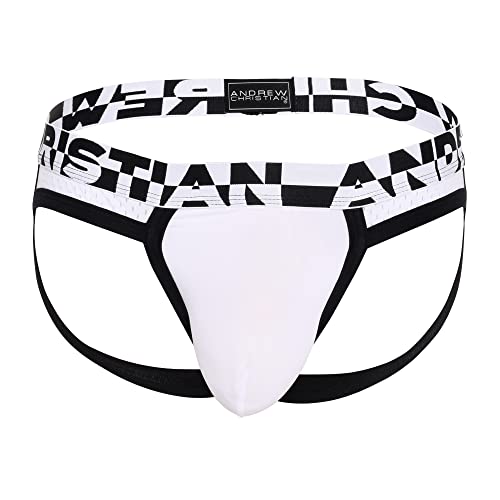 Andrew Christian Almost Naked Mesh Gym Jock, White, Medium