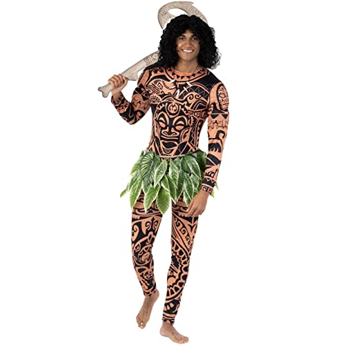 Morph, Maui Costume Adult Men, Tattoo Costume Men, Maui Leaf Skirt Men, Maui Tattoo Shirt, Maui Halloween Costume, Samoan Men, Large