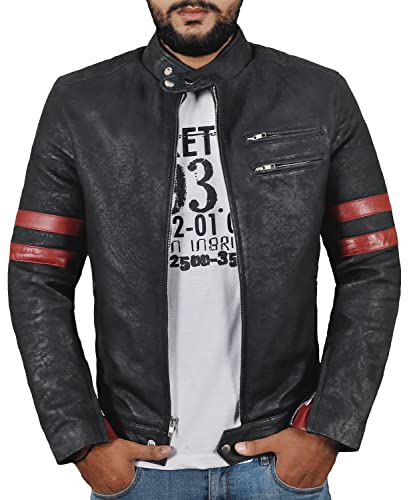 Laverapelle Men's Genuine Lambskin Leather Jacket (Black-Snaff, Extra Large, polyester Lining) - 1501535