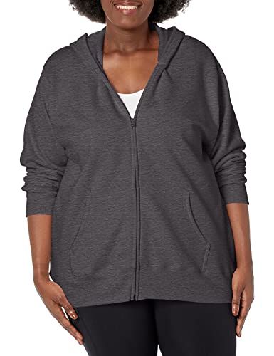 JUST MY SIZE womens Comfortsoft Ecosmart Fleece Full-zip Women's athletic hoodies, Slate Heather, 3X US