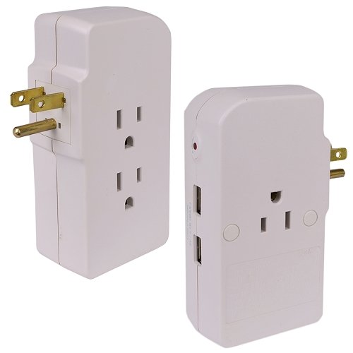 Surge Tech Universe 3-Outlet Protector Plus 2 USB Charging Ports 1050 Joules