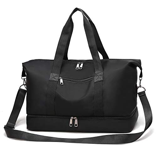 Gym Bag Sports Travel Duffel Bag with Shoes Compartment for Men and Women Lightweight Tote Shoulder Weekender Overnight Bag