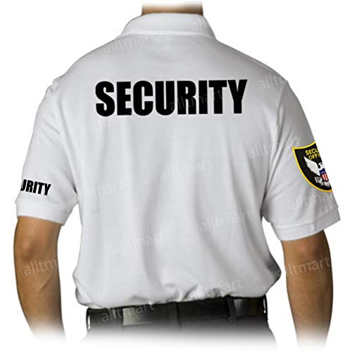 Gs-eagle for Men's Security with Embroidery Badge Collar Polo Shirt 3X-Large White
