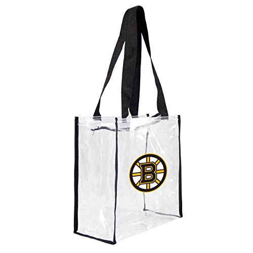 Littlearth unisex-adult NHL Boston Bruins Clear Square Stadium Tote, Clear, 11.5' x 5.5' x 11.5'