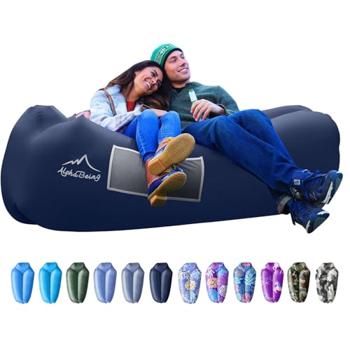 AlphaBeing Inflatable Lounger - Best Air Lounger Sofa for Camping, Hiking - Ideal Inflatable Couch for Camping and Festivals - Perfect Inflatable Beach Chair for Adults