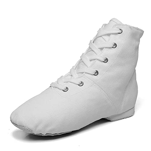 MSMAX Jazz Boot Shoes Women Character Shoes for Woman Ankle Boots for Men White 9 M US Women