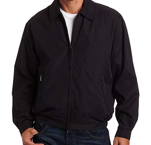 LONDON FOG Men's Auburn Zip-Front Golf Jacket (Regular & Big-Tall Sizes), Black, Medium