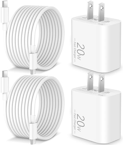 iPhone 15 Charger iPad USB C Charger for iPhone 15/15 Plus/Pro Max, iPad Pro 12.9/11 inch, iPad Air 5th/4th, iPad 10th, 2Pack PD Fast Charger Block with 10FT Long USB C to C Cable