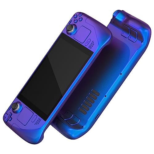 eXtremeRate Chameleon Purple Blue Faceplate Back Plate Shell for Steam Deck LCD, Handheld Console Replacement Housing Case, Custom Full Set Shell Buttons for Steam Deck Console - Console NOT Included