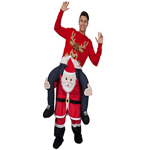 Halloween Carry Ride On Me Shoulder Santa Claus Mascot Costume