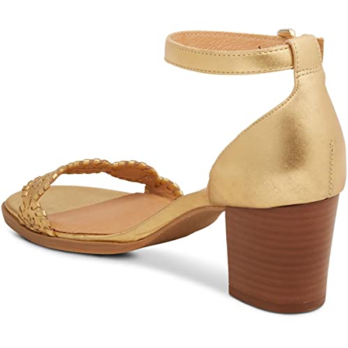 Jack Rogers Lauren Ankle Strap Mid Heel Gold/Gold 8 M