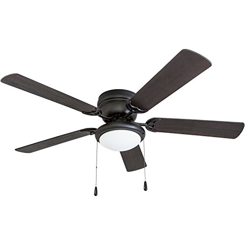 Portage Bay 50251 Hugger 52' Matte Black West Hill Ceiling Fan with Bowl Light Kit