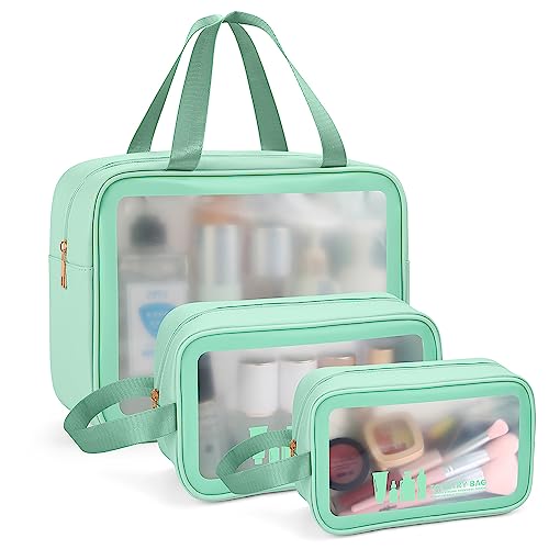 MAANGE Toiletry Bags for Traveling Women Men, Translucent Waterproof Makeup Cosmetic Bag Travel Organizer for Accessories, Toiletries
