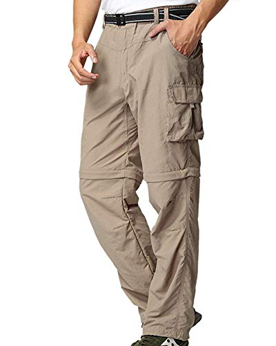 Jessie Kidden Mens Hiking Pants Convertible Quick Dry Lightweight Zip Off Outdoor Fishing Travel Safari Pants (225 Khaki 32)