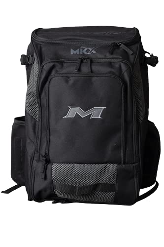 Miken MK7X Slowpitch Softball Backpack Series, Black ,13.2” W x 9.8” D x 19.75” H,MKMK7X-BP-Black