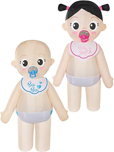 Sintege 2 Pcs Blow up Costume for Adult Inflatable Boo Boo Baby Costume Girl Kids Boy Funny Inflatable Costume for Cosplay Party Gender Revealing Party Baby Shower Christmas Halloween