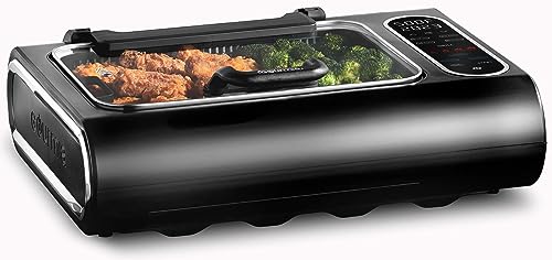 Gourmia Smokeless Indoor Grill & Air Fryer raclette grill with Smoke Extracting Technology for indoor grill Extra-Large Nonstick Cooking electric grill indoor Korean BBQ Style 6 Quart FoodStation