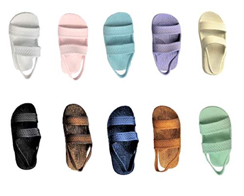 J-Slips Toddler Sandals with Back Strap - Comfortable Boys and Girls Jesus Jandals for Beach and Summer - Waterproof Hawaiian Slides in 12 Colors, Sandalias (Sand, Tdl 8/9)