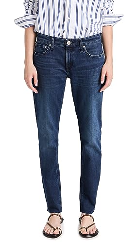 rag & bone Women's Dre Low-Rise Slim Boyfriend Jeans, Ella, Blue, 28