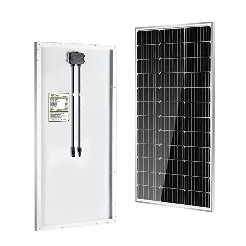 HQST 9BB Cell 100W Solar Panel 12V 100 Watt Monocrystalline Solar Panels High-Efficiency Module for RVs Motorhomes Cabins Marine Boat Off-Grid
