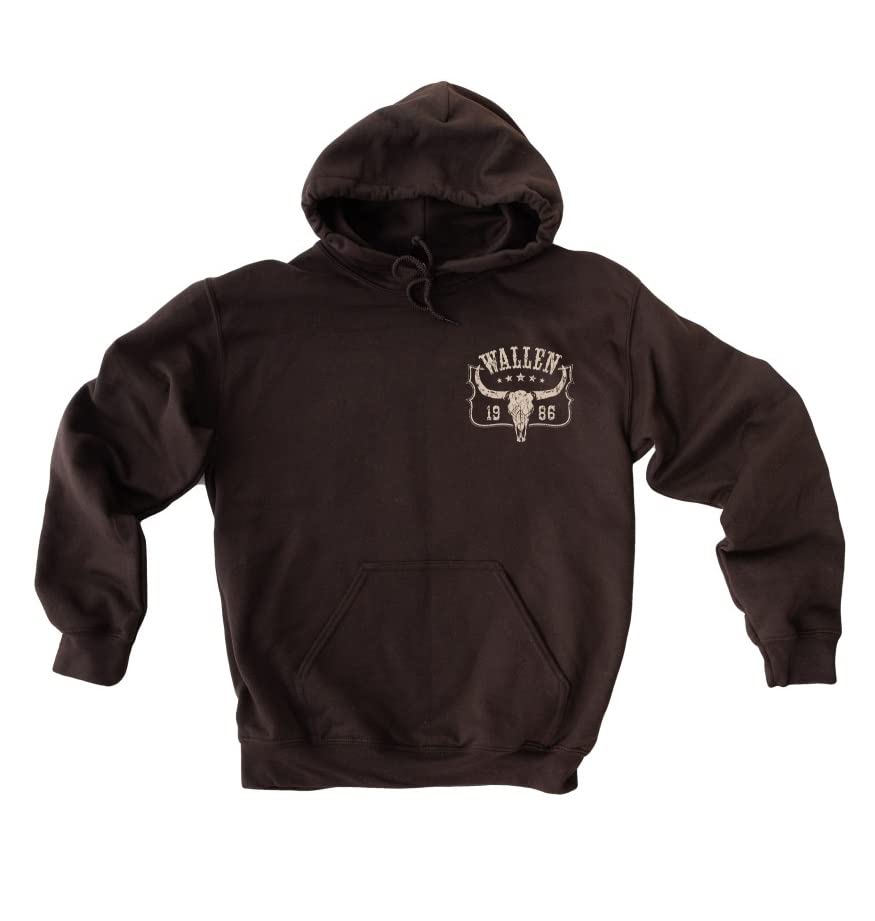 SOLIDWORKSHOP Women's Casual Print Hoodie - Wallen 1986 Front Back Printed Heavy Blend Long Sleeve Pullover Hooded Casual Sweatshirts T18500-FB-586 Chocolate M