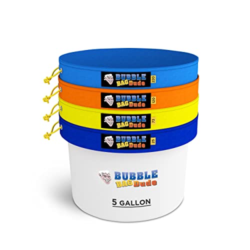 BUBBLEBAGDUDE Bubble Bag 5 Gallon 4 Bags Set - Filter Bags for Herbal Extraction Durable Straining Filtering System - Coffee, Beer Brewing and Essential Oils