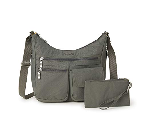 Baggallini Everywhere bagg with RFID, Pewter Zebra