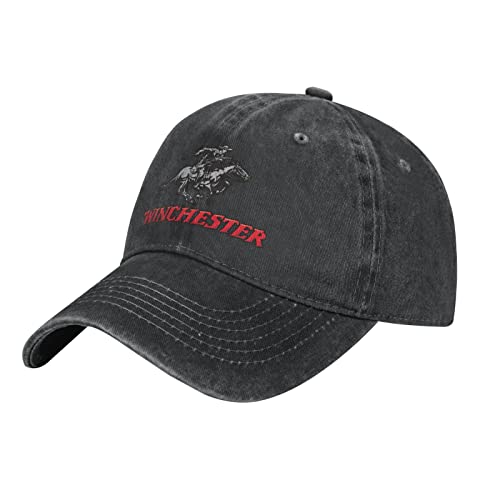 Winchester Hat Adjustable Baseball Cap Cotton Cowboy Hat, Fashionable for Man Woman Black