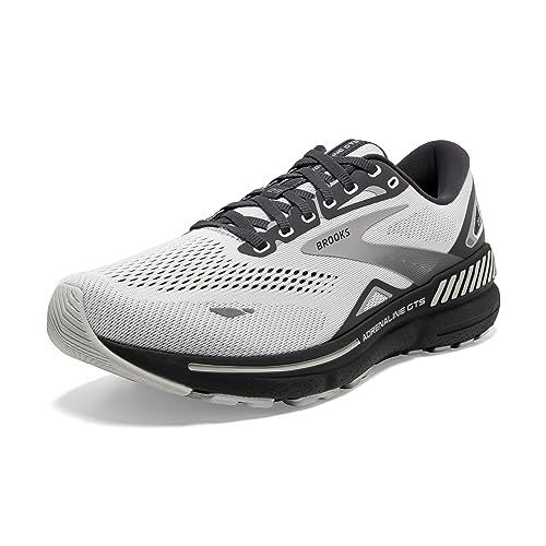 Brooks Men’s Adrenaline GTS 23 Supportive Running Shoe - Oyster/Ebony/Alloy - 12 X-Wide