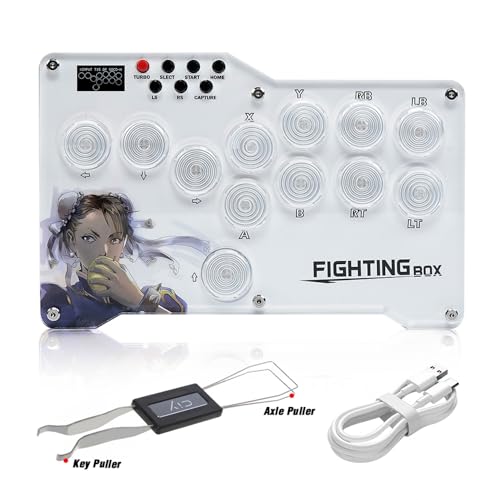 FightingBox Gaming Keypad, Hitbox Fighting Gamepad Controller Arcade Joystick - Supports SOCD & OLED Display, Mixbox Mechanical Switches Keys, Suitable for PC/Android/Xinput/PS3/PS4/Switch with TURBO