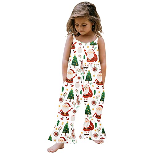 Little Toddler Baby Girl Clothes Sleeveless Lovely Romper Bell Bottoms Flare Jumpsuit Christmas Baby Kid Romper Baby Tops Baby Swing Pajamas Baby Pants Tank Top Baby Romper Jumpsuit