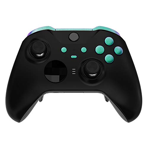 eXtremeRate Chameleon Green Purple Replacement Buttons for Xbox One Elite Series 2 Controller, LB RB LT RT Bumpers Triggers ABXY Start Back Sync Profile Keys for Xbox Elite Series 2 Core Controller