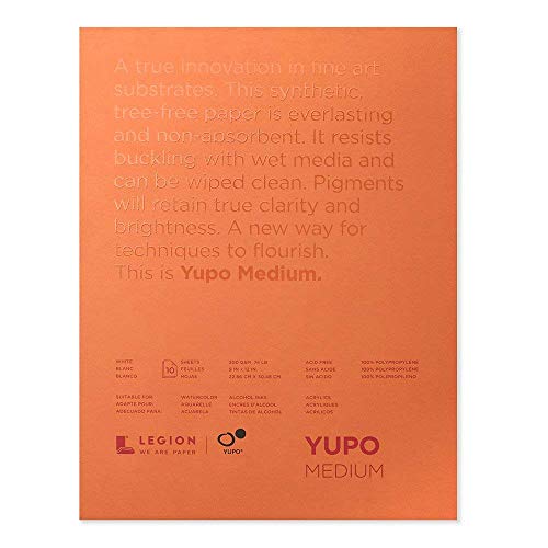 Yupo Paper L21-YUP197W912 White Sheets, 9' x 12', 10 count