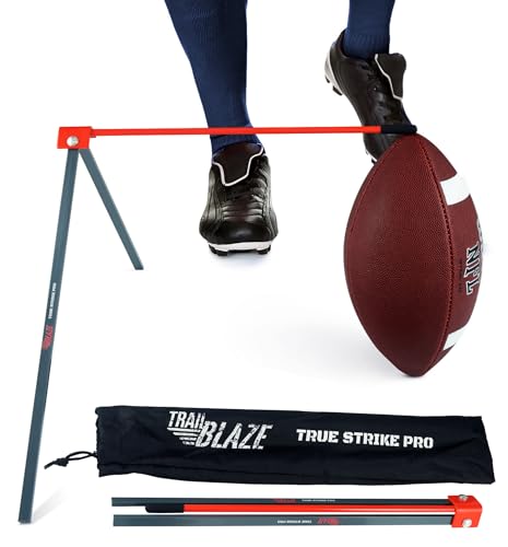 Trailblaze Football Kicking Tee True Strike Pro | Football Kicking Stand | Football Tee Holder Compatible for All Ball Sizes | Super Strong Portable Football Field Goal Stand with Improvement Tracker