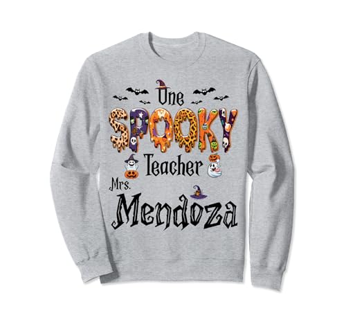 One Spooky Teacher Mrs Mendoza Teacher Outfit Halloween Cute Sweatshirt