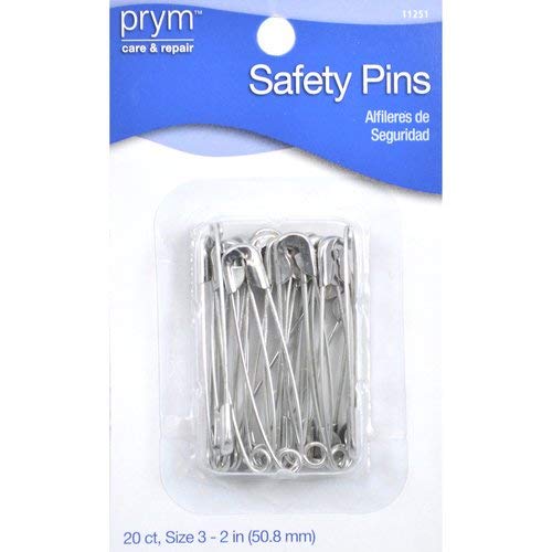 Prym Large 20 PC Safety Pins, Zinc Count