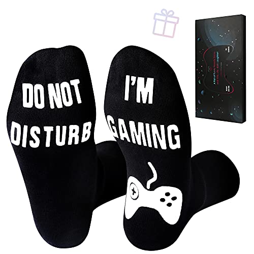 Do Not Disturb I'm Gaming Socks, Mens Gifts for Dad,Christmas Socks Gifts for Him,Gaming Socks Birthday Gift for Teen,Dad,Son