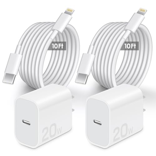 i· Phone Charger 10 Ft [MFi Certified] 20W USB C Charger with 10-Foot-Long Charger Cable Fast Charging Compatible with i· Phone 14/14 pro/14 plus/14 pro max/13/12/11/11Pro/XS/X/XR, i· Pad [2 Pack]