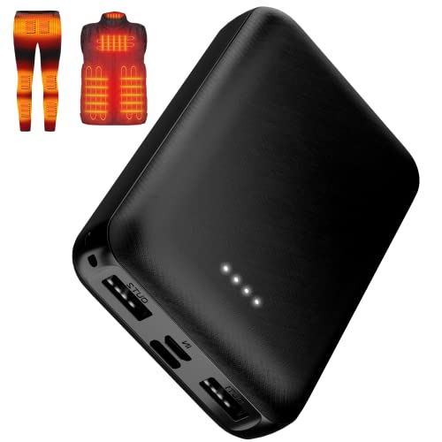 Whsahans 5V2A Battery Pack for Heated Vest Heated Jacket 10000mAh Power Bank for Men Women(Not suit for 7.4v Heated Clothing)
