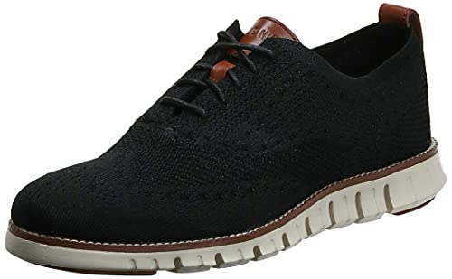 Cole Haan mens Zerogrand Stitchlite Wingtip Oxford, Black/Ivory, 11 US