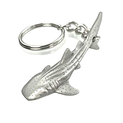 Whale Shark Keychain for Men and Women, Whale Shark Keychain Charm, Gifts for Shark Lovers, Realistic Pewter Keyring, Whale Shark Key Fob, Sea Life Key Chain, Scuba Diving Gifts