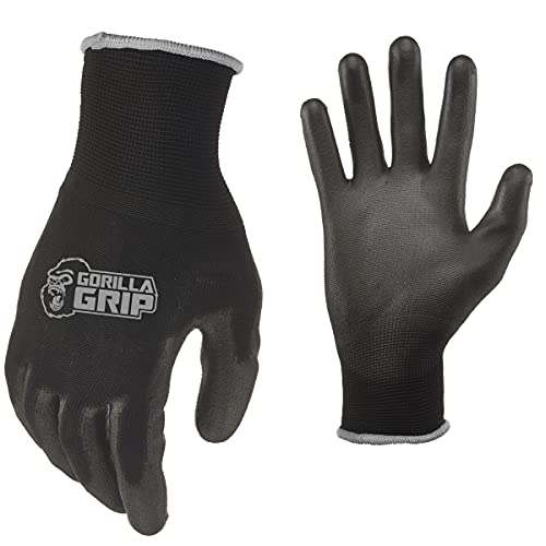 Gorilla Grip Slip Resistant Work Gloves 5 Pack , X-Large,Black